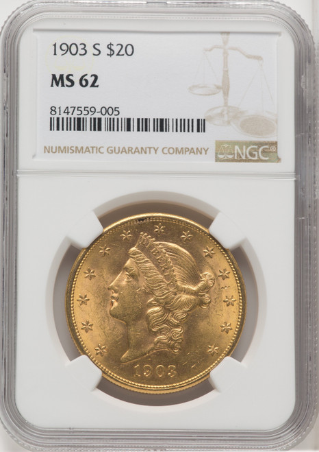 1903-S $20 Liberty Double Eagle NGC MS62 (171416030)