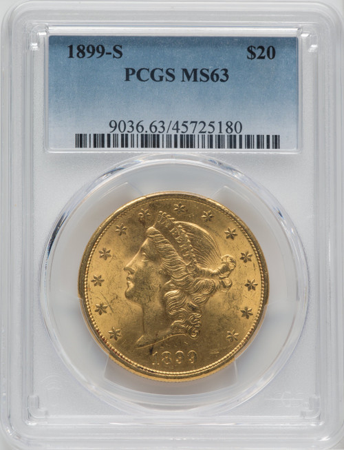 1899-S $20 Liberty Double Eagle PCGS MS63 (173597049)