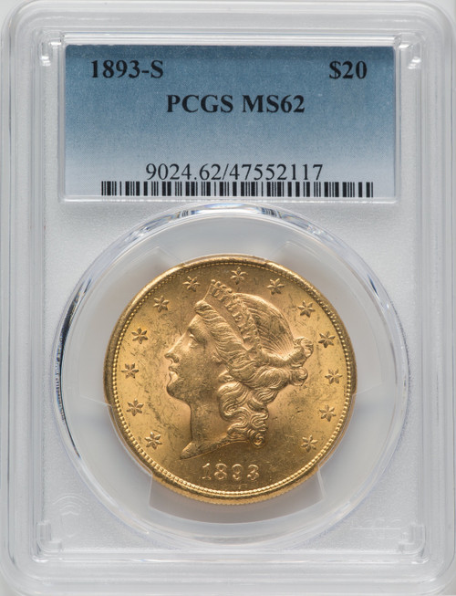 1893-S $20 Liberty Double Eagle PCGS MS62 (173800006)