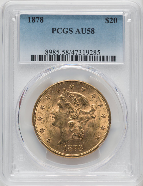 1878 $20 Liberty Double Eagle PCGS AU58 (173860573)