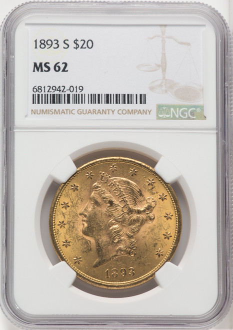 1893-S $20 Liberty Double Eagle NGC MS62 (173907304)