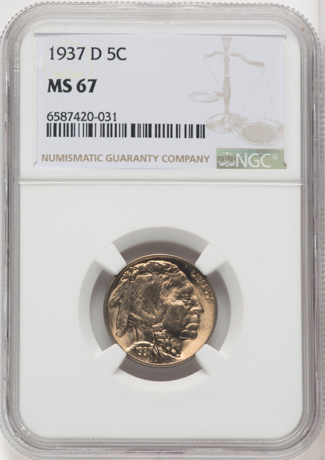 1937-D 5C Buffalo Nickel NGC MS67 (519159002)