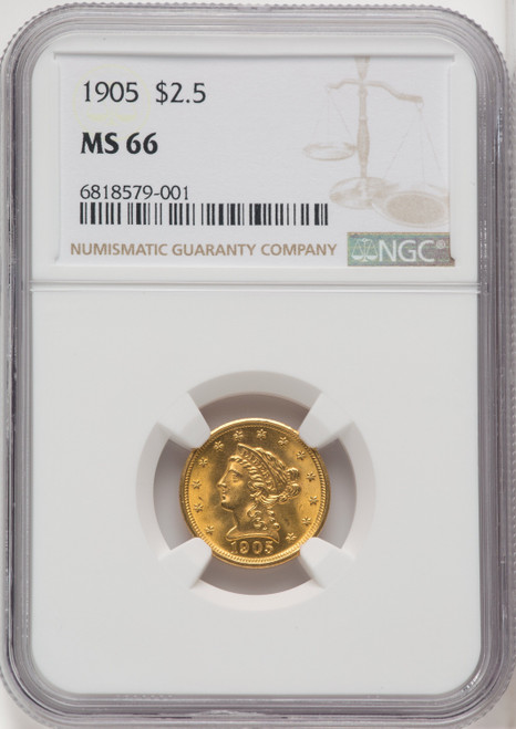 1905 $2.50 Liberty Quarter Eagle NGC MS66 (519272040)