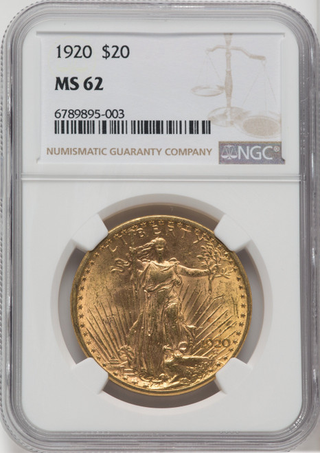 1920 $20 Saint-Gaudens Double Eagle NGC MS62 (571584055)