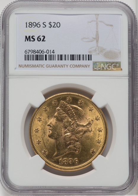 1896-S $20 Liberty Double Eagle NGC MS62 (571684040)