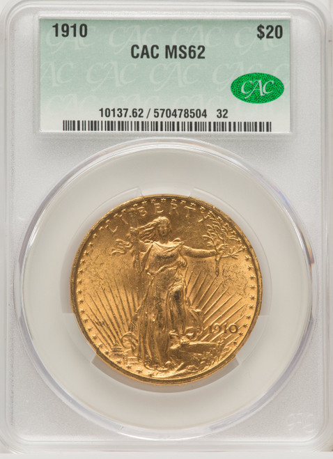 1910 $20 Saint-Gaudens Double Eagle CACG MS62 (572033063)