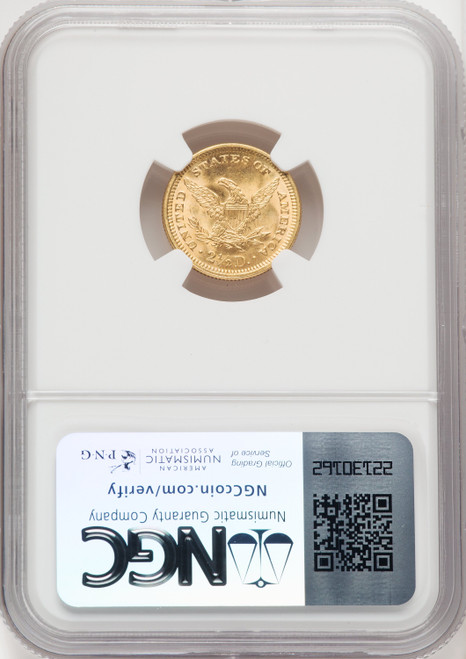 1878 $2.50 Liberty Quarter Eagle NGC MS65 (765805021)