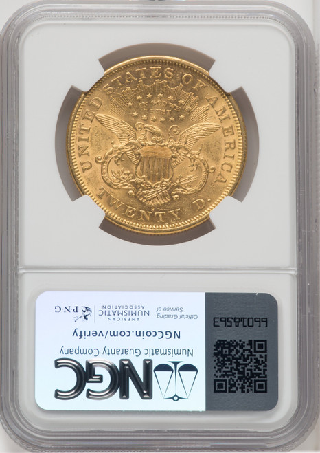 1873-S $20 OPEN 3 Liberty Double Eagle NGC AU58 (174003037)