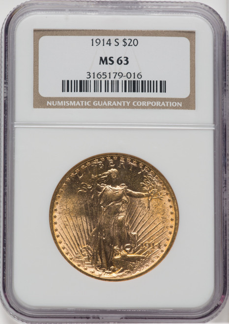 1914-S $20 Saint-Gaudens Double Eagle NGC MS63 (504454004)