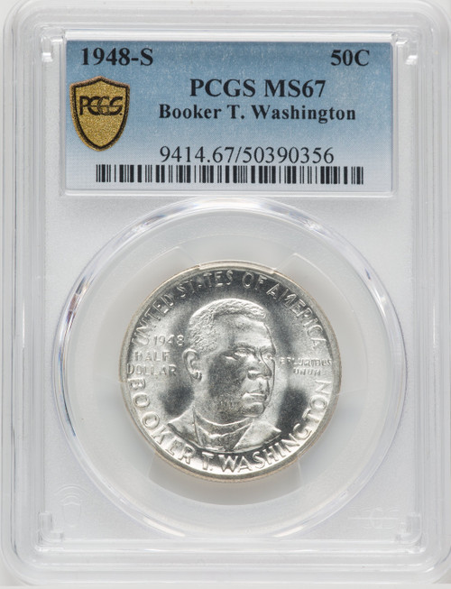 1948-S 50C Booker T. Washington Commemorative Silver PCGS MS67 (768649003)