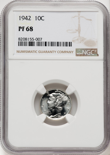 1942 10C Proof Mercury Dime NGC PR68 (769281005)