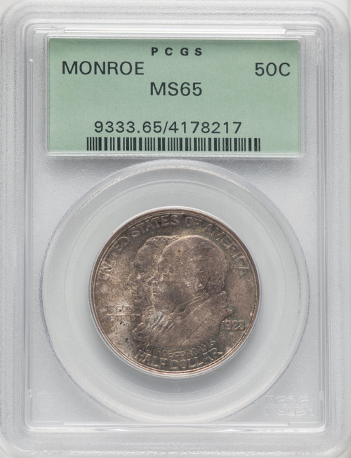 1923-S 50C Monroe Commemorative Silver PCGS MS65 (767380009)