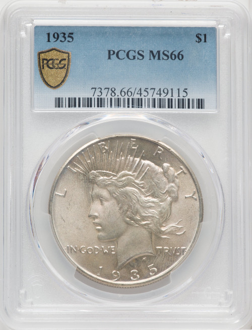 1935 $1 Peace Dollar PCGS MS66 (768225002)