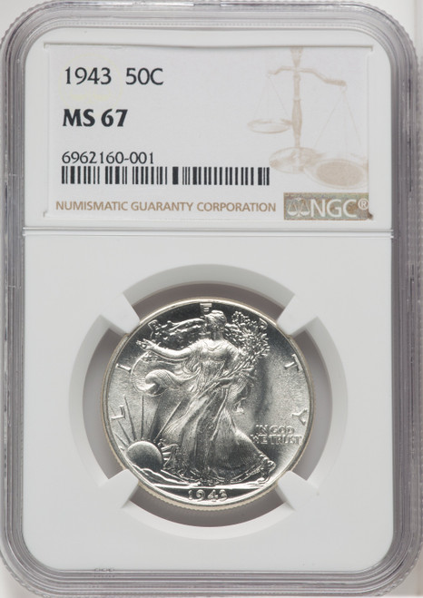 1943 50C Walking Liberty Half Dollar NGC MS67 (768260007)