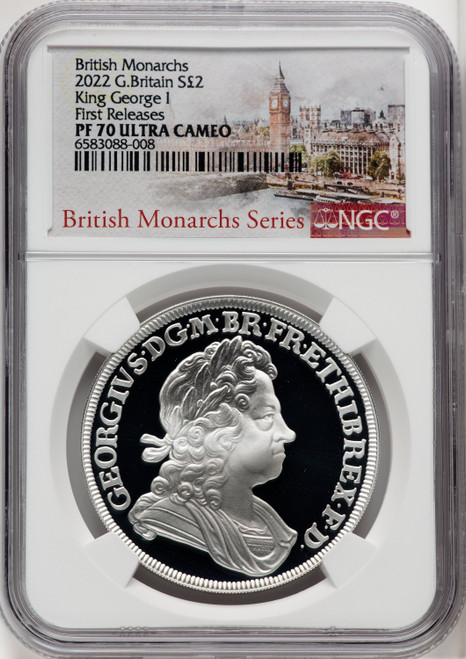 Elizabeth II silver Proof  King George I  2 Pounds (1 oz) 2022 PR70 Ultra Cameo NGC World Coins NGC MS70 (516943169)