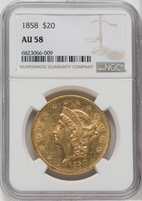 1858 $20 Liberty Double Eagle NGC AU58 (762811039)