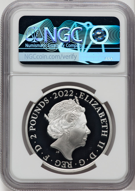 Elizabeth II silver Proof  Philosopher's Stone  2 Pounds (1 oz) 2022 PR70 Ultra Cameo NGC World Coins NGC MS70 (517067012)