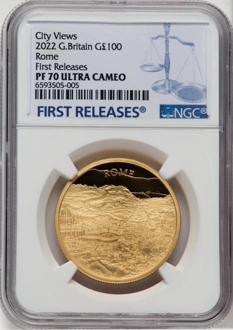 Elizabeth II gold Proof  City Views - Rome  100 Pounds (1 oz) 2022 PR70 Ultra Cameo NGC World Coins NGC MS70 (517093053)