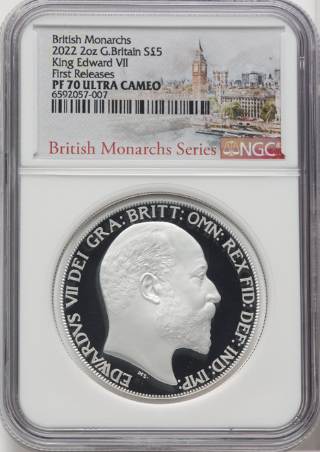 Elizabeth II silver Proof  King Edward VII  5 Pounds (2 oz) 2022 PR70 Ultra Cameo NGC World Coins NGC MS70 (517098161)