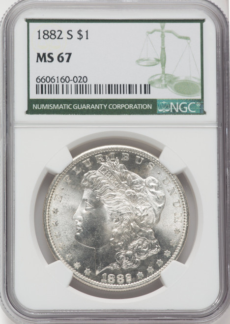 1882-S $1 Green Label Morgan Dollar NGC MS67 (760026031)