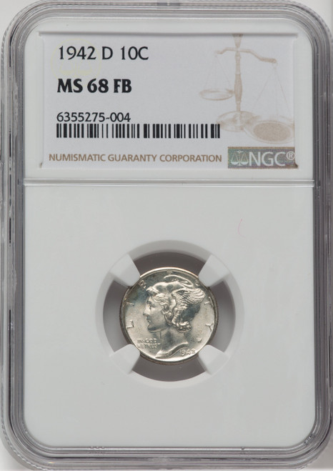 1942-D 10C FB Mercury Dime NGC MS68 (761433011)