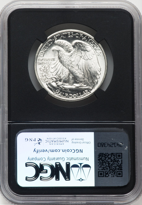 1939 50C Mike Castle Blk Core Franklin Series Walking Liberty Half Dollar NGC MS67+ (762048014)