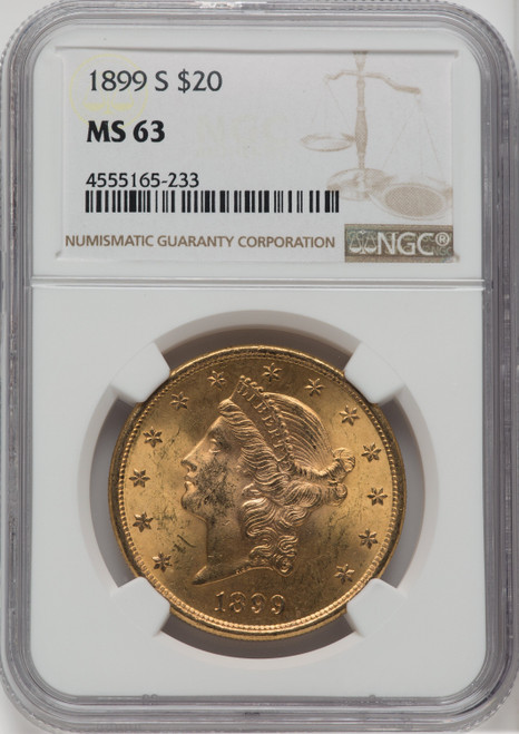 1899-S $20 Liberty Double Eagle NGC MS63 (762347075)