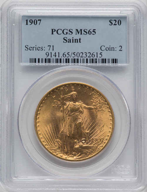 1907 $20 Saint Saint-Gaudens Double Eagle PCGS MS65 (762389020)