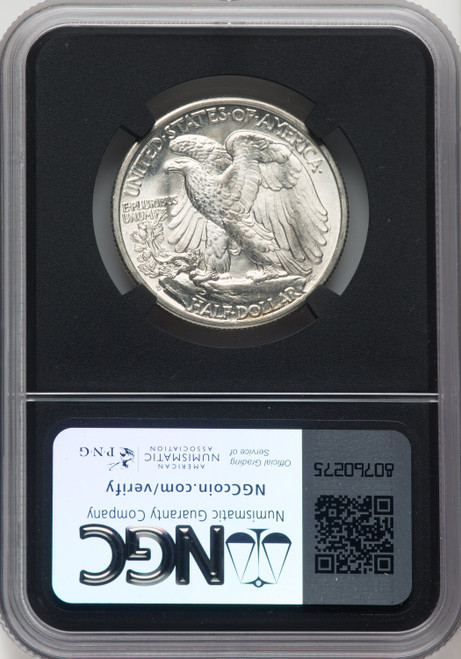 1942-D 50C Mike Castle Blk Core Franklin Series Walking Liberty Half Dollar NGC MS67 (762731001)