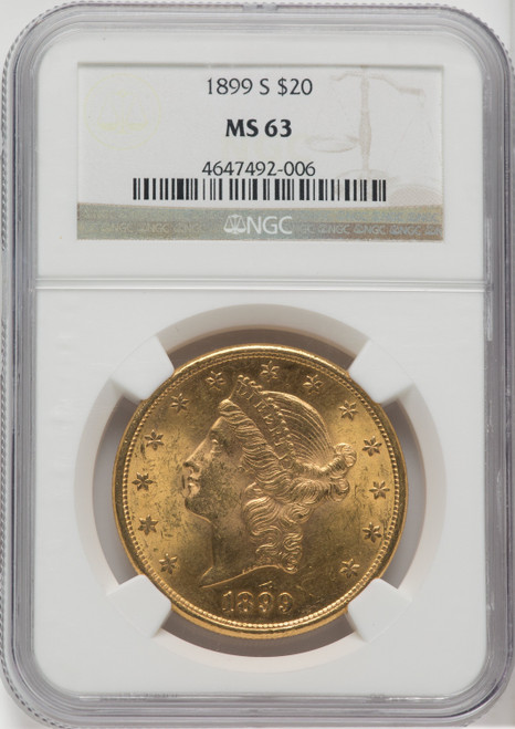 1899-S $20 Liberty Double Eagle NGC MS63 (762854022)