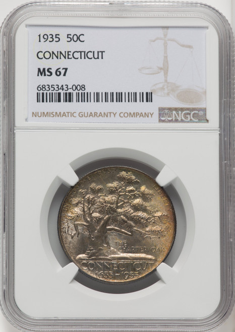 1935 50C Connecticut Commemorative Silver NGC MS67 (766879081)