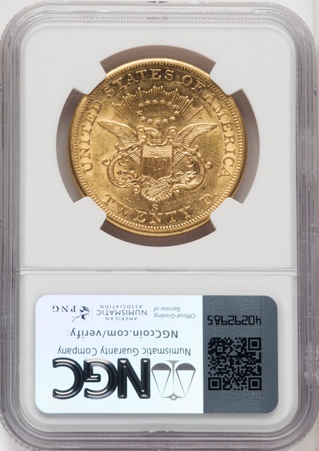 1859-S $20 Liberty Double Eagle NGC AU55 (767389002)