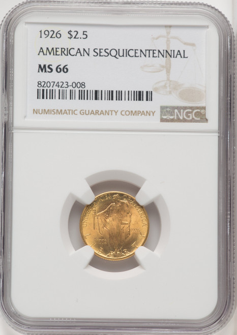 1926 $2.50 SESQUI Commemorative Gold NGC MS66 (767549037)