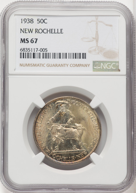 1938 50C New Rochelle Commemorative Silver NGC MS67 (767661020)