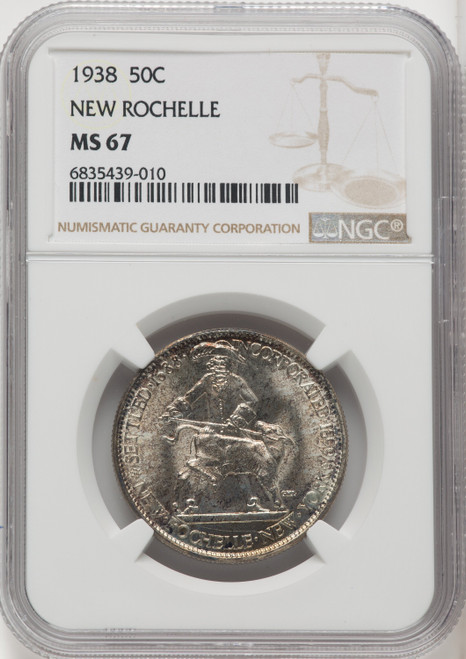 1938 50C New Rochelle Commemorative Silver NGC MS67 (767835027)