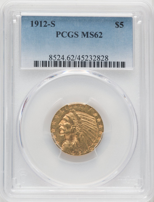 1912-S $5 Indian Half Eagle PCGS MS62 (760063030)