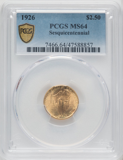 1926 $2.50 SESQUI Commemorative Gold PCGS MS64 (766104175)