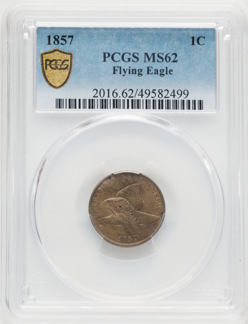 1857 1C Flying Eagle Cent PCGS MS62 (769438003) 1857 1C Flying Eagle Cent PCGS MS62 (769438003)