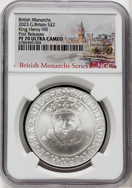 Charles III silver Proof  King Henry VIII  2 Pounds (1 oz) 2023 PR70 Ultra Cameo NGC World Coins NGC MS70 (517365203)