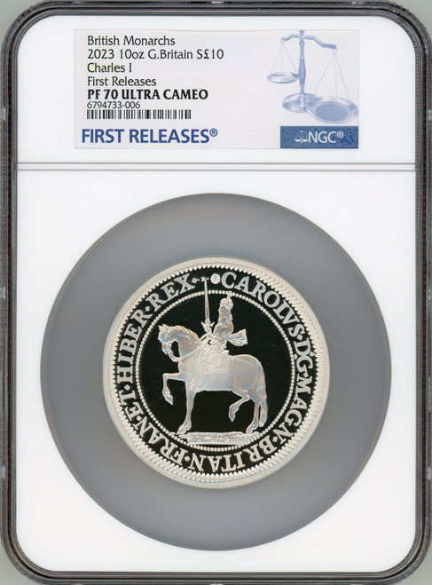 Charles III silver Proof  King Charles I  10 Pounds (10 oz) 2023 PR70 Ultra Cameo NGC World Coins NGC MS70 (517763016)