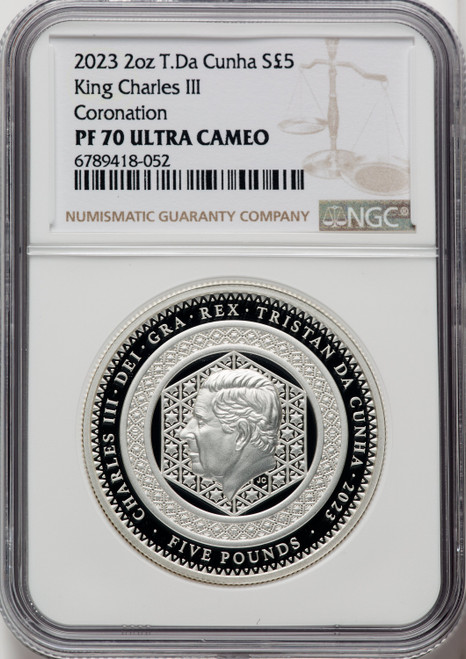 Charles III silver Proof  King Charles III Coronation  5 Pounds (2 oz) 2023 Commonwealth mint. PR70 Ultra Cameo NGC World Coins NGC MS70 (518104004)