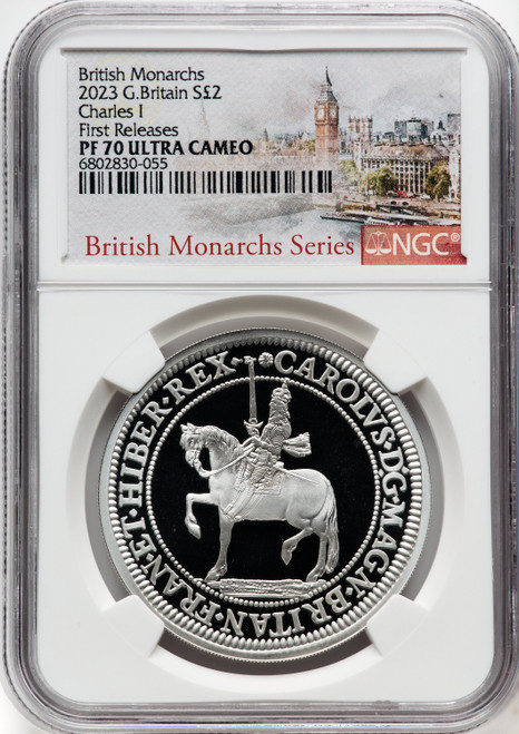 Charles III silver Proof  King Charles I  2 Pounds (1 oz) 2023 PR70 Ultra Cameo NGC World Coins NGC MS70 (518110160)