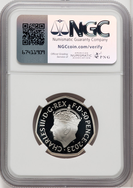 Charles III silver Proof “King Charles III Coronation” 50 Pence 2023 PR70 Ultra Cameo NGC World Coins NGC MS70 (518115020)