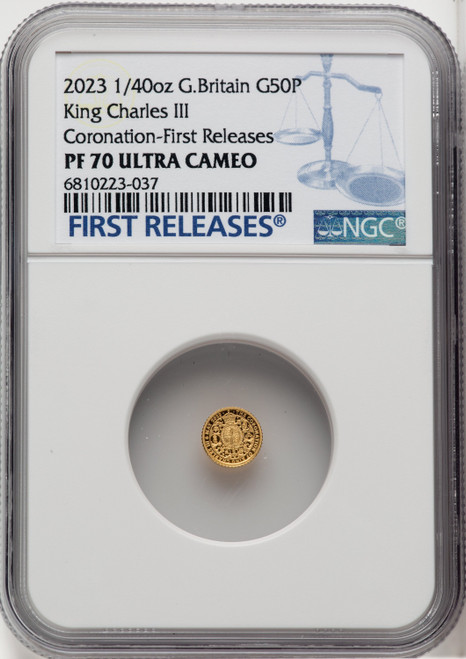 Charles III gold Proof “King Charles III Coronation” 50 Pence (1/40 oz) 2023 PR70 Ultra Cameo NGC World Coins NGC MS70 (518115406)