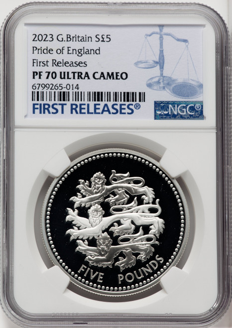 Charles III silver Proof  Pride of England  5 Pounds 2023 PR70 Ultra Cameo NGC World Coins NGC MS70 (518203014)