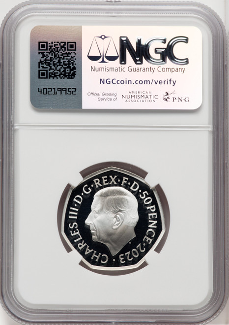 Charles III silver Colorized Proof “Windrush Generation – 75th Anniversary” 50 Pence 2023 PR70 Ultra Cameo NGC World Coins NGC MS70 (518239010)