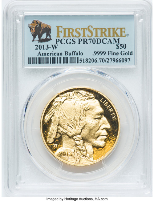 2013-W $50 Gold Buffalo First Strike PCGS PR70