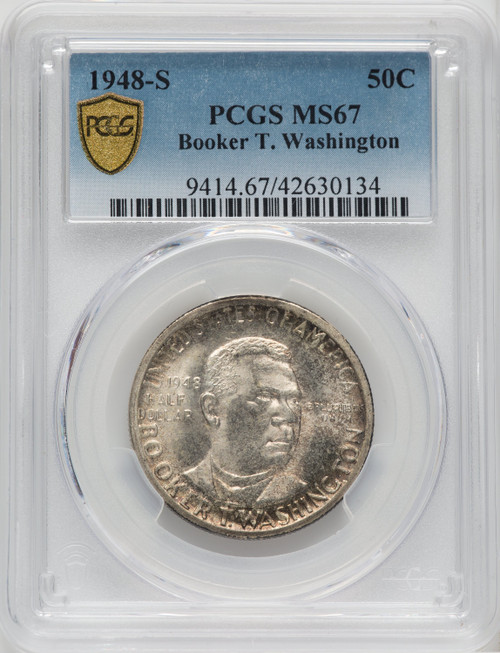 1948-S 50C Booker T. Washington Commemorative Silver PCGS MS67 (518447067)