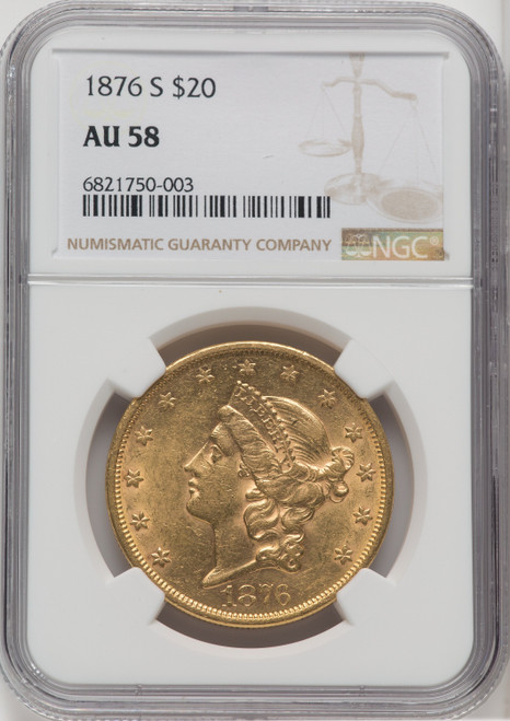 1876-S $20 Liberty Double Eagle NGC AU58 (763875073)