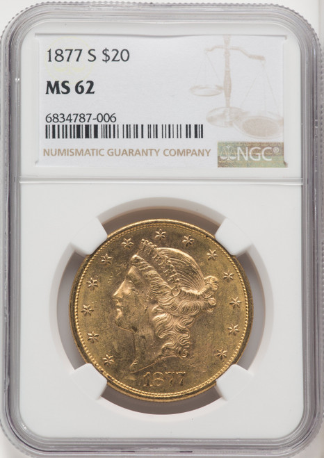 1877-S $20 Liberty Double Eagle NGC MS62 (518529025)